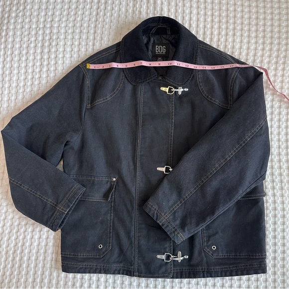 BDG Charles Canvas Duffle Jacket Black Small Oversized Chore Barn Toggle Jacket - Picture 9 of 12